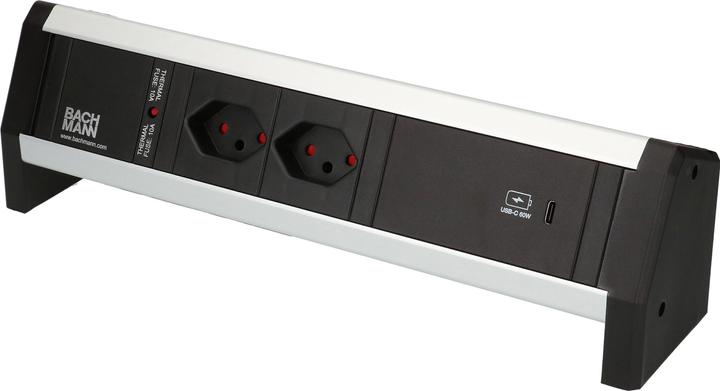 Produktbild Bachmann Tischsteckdosenleiste DESK 1, 2x T13, 1x USB C (2 x, Typ 13, USB-A, USB-C)