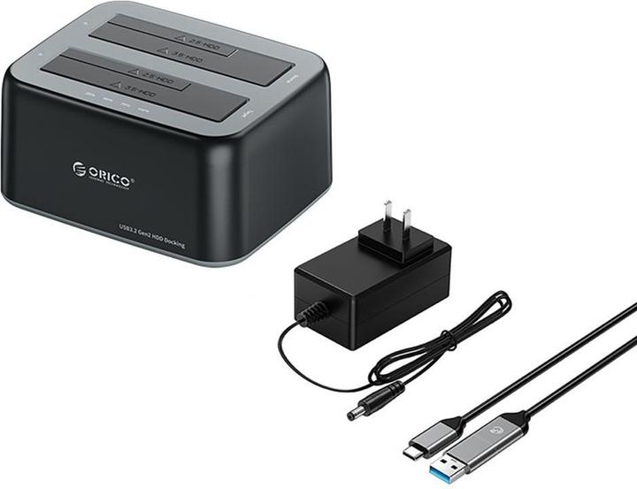 Actual product image Orico HDD / SSD Docking Station 6829C3 2-Drive for SATA 2.5inch / 3.5inch, Black