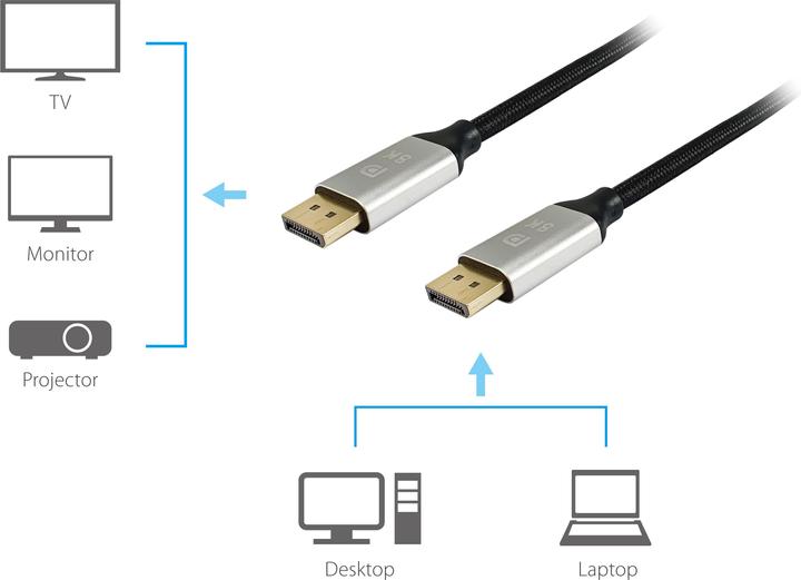 Actual product image equip DisplayPort 1.4 St/St 10m 8K/60Hz comp.HDCP Prem. gr (10 m, DisplayPort)