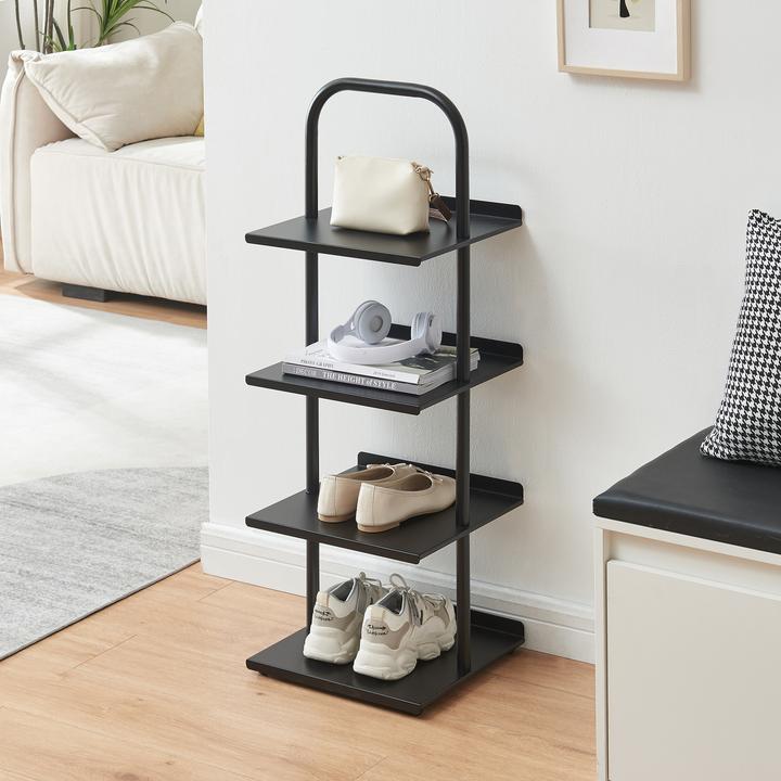 Actual product image En.Casa Schuhregal Poytya Stahl 96x34x32 cm Schwarz