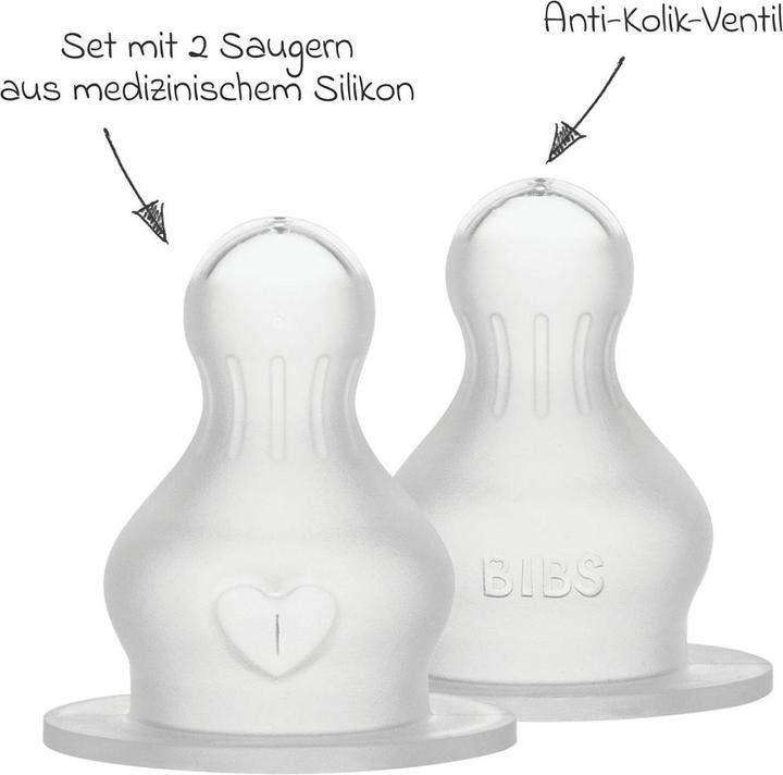Actual product image Bibs Bottle suction Silicone Slow Flow 2 pieces