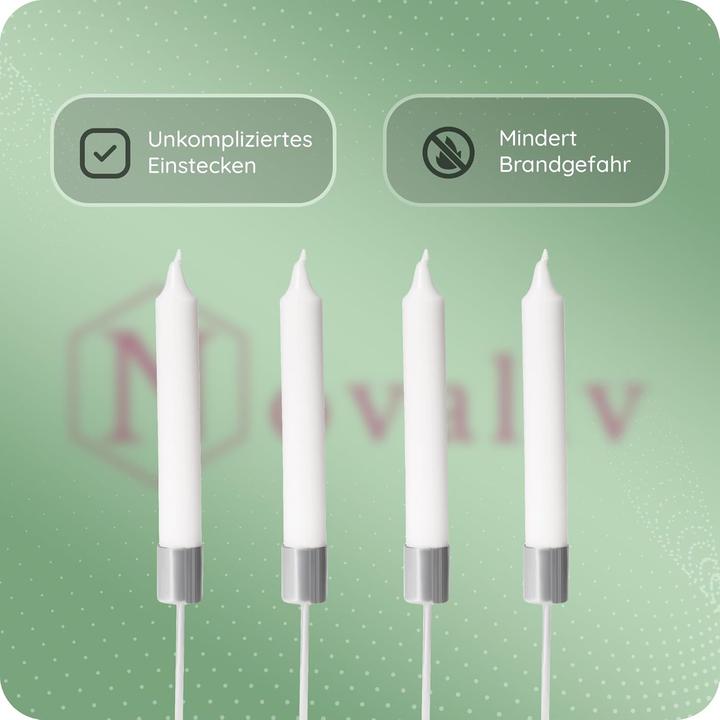 Actual product image Novaliv 12x Stick Candle Holder silver I Candle Pick 10 x 2,5 cm Candle Pin Advent Wreath Decoration I