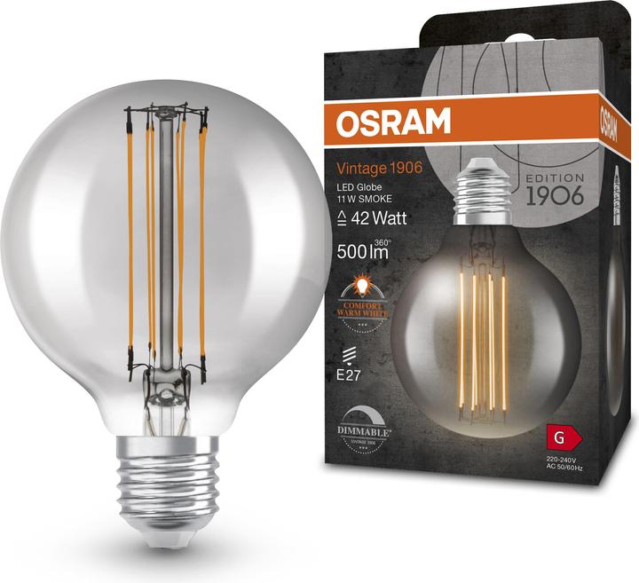 Image du produit Osram Lampe LED vintage (E27, 11 W, 500 lm, 4 x, G)