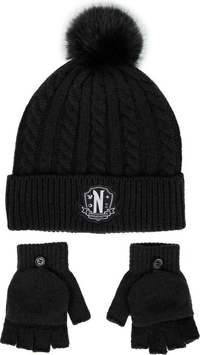Actual product image Cerdá Wednesday Beanie & Gloves Set Nervermore