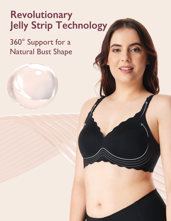 Image du produit Momcozy YN46 Soutien-gorge d'allaitement sans couture à motif floral Noir M (M)
