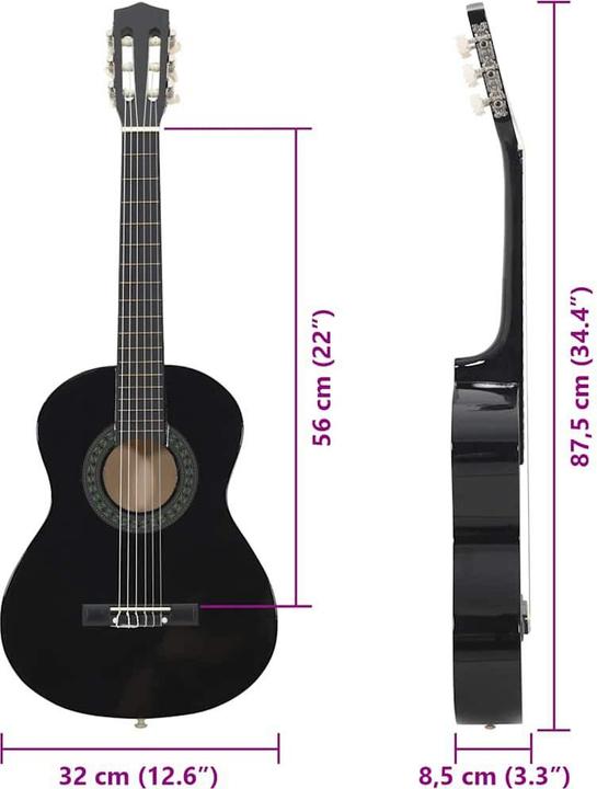 Produktbild VidaXL Gitarre (Konzertgitarre, Nylon, Lindenholz, harter Kunststoff)