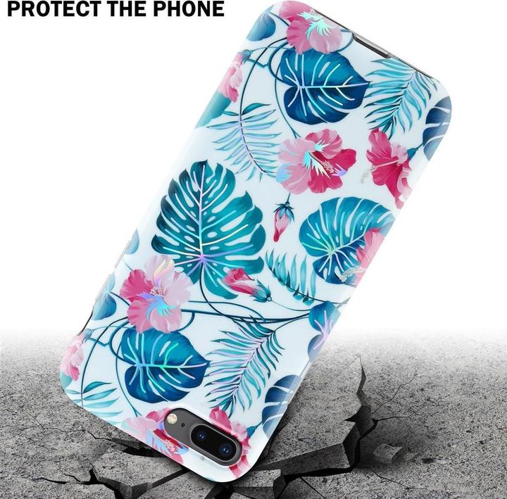 Image du produit Cadorabo Couverture IMD TPU Fleurs & Feuilles colorées (Apple iPhone 7s Plus, Apple iPhone 7 Plus)