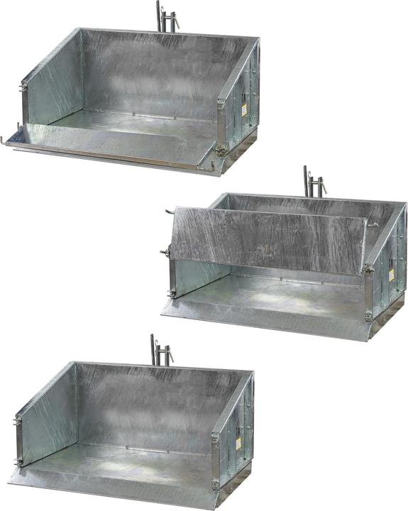 Image du produit Dema Conteneur arrière benne basculante 150cm raclette cat 1 galvanisé (320 l)