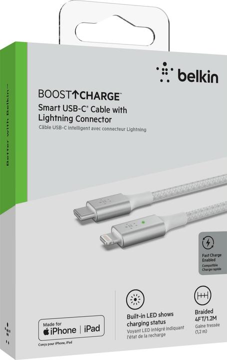 Image du produit Belkin Câble de chargement USB Boost Charge LED USB-C - Lightning 1,2 m (1.20 m, USB 3.2 Gen 1)