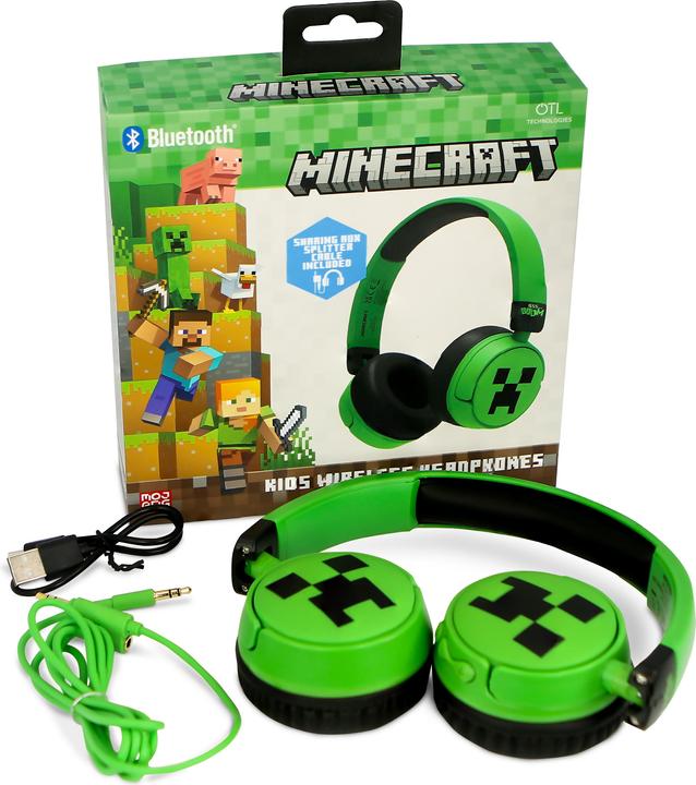 Immagine prodotto NoName Cuffia Bluetooth con controllo permanente - Verde Minecraft