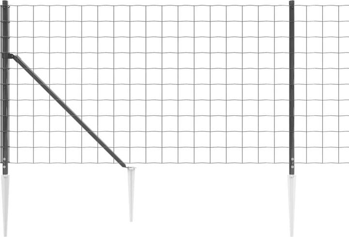 Image du produit VidaXL Maschendrahtzaun mit Bodenhülsen Anthrazit 0,8x25 m