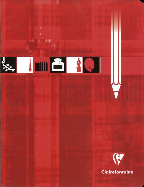 Image du produit Clairefontaine Cahier Dessin piqué 17x22cm 32 pages quadrillé 10x10 Rouge - Rouge (17 x 22 cm, Quadrillé, Couverture rigide)