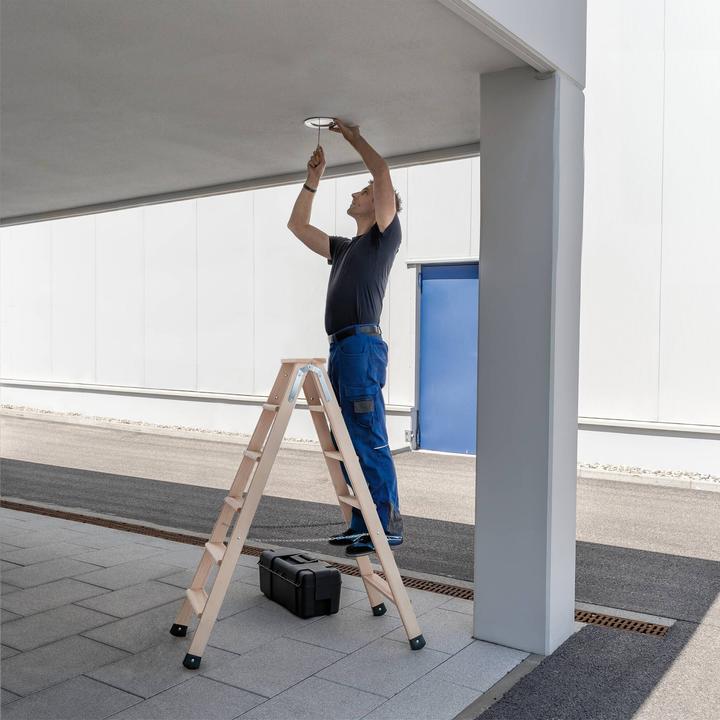Immagine prodotto Munk Scala a libro a gradini in legno, salita su ambo i lati, 2 x 6 gradini, altezza (Scala doppia, 163 cm)