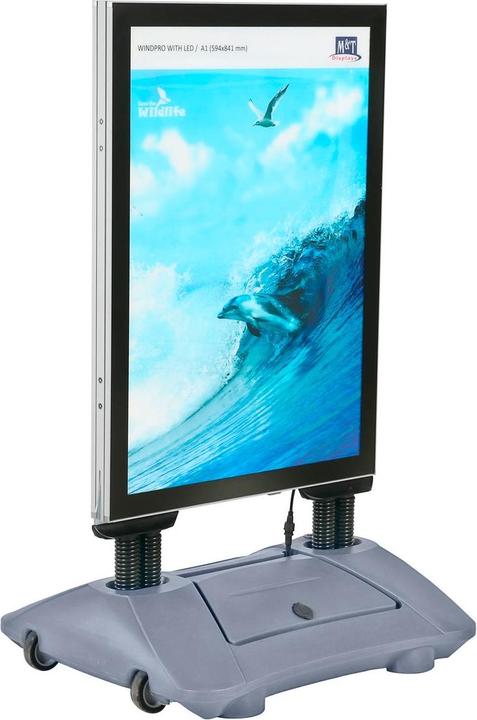 Actual product image Update Displays Customer stopper WindPro LED silver DIN A1 2 compartments (A1)