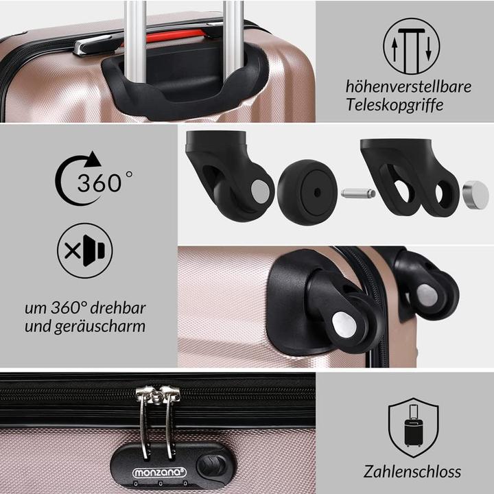 Actual product image Monzana Baseline suitcase set 4 pcs (89 l, Hand luggage (up to 50 litres), M (50 - 90l))
