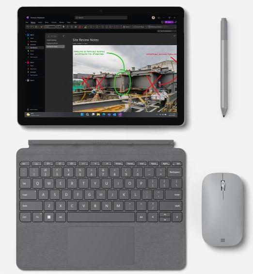 Image du produit Microsoft Surface Go 4 for business (10.50", Intel N200, 8 Go, 256 Go, Sans disposition de clavier)