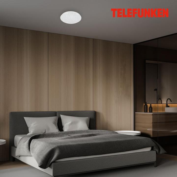 Image du produit Telefunken Plafonnier LED à détecteur Ciel étoilé 12W 1200 lm 4000 K blanc neutre HxØ 95/280 mm blanc (1200 lm)