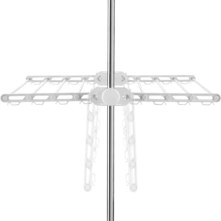 Produktbild tectake Turmwäscheständer Odelia mit Rollen, klappbar, 4 Etagen