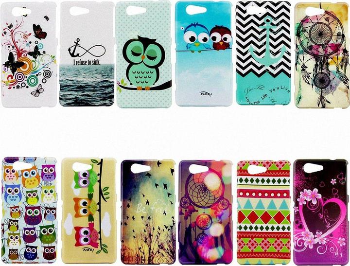 Actual product image König Design Protective Cover Mobile Case Cases TPU for Mobile Sony Xperia Z3 Compact Colourful Owls Assembly (Sony Xperia Z3 Compact)