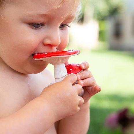 Actual product image Oli and Carol Oli&Carol Spot the Mushroom Teether Bite Ring