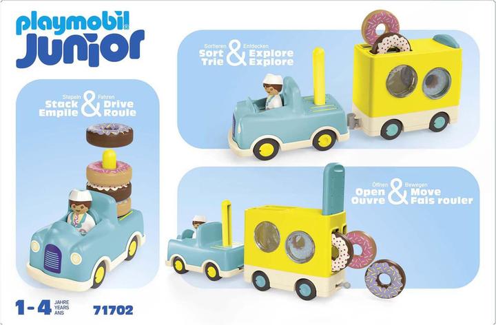 Image du produit Playmobil Verrückter Donut Truck mit Stapel- und Sortierfunktion (71702, Playmobil Junior)
