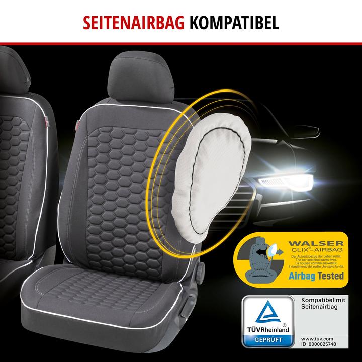 Actual product image Walser Car seat cover ZIPP-IT Premium Kendal, car seat covers for 2 front seats with zipper system sc
