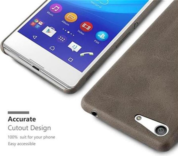 Actual product image Cadorabo Hard cover faux leather with texture (Sony Xperia M5)