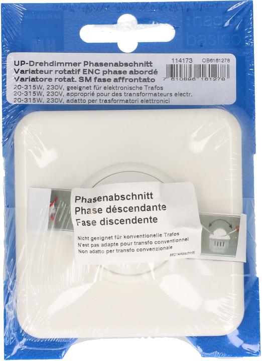 Image du produit Hager Basico Régulateur d'éclairage rotatif encastré 20-315W
