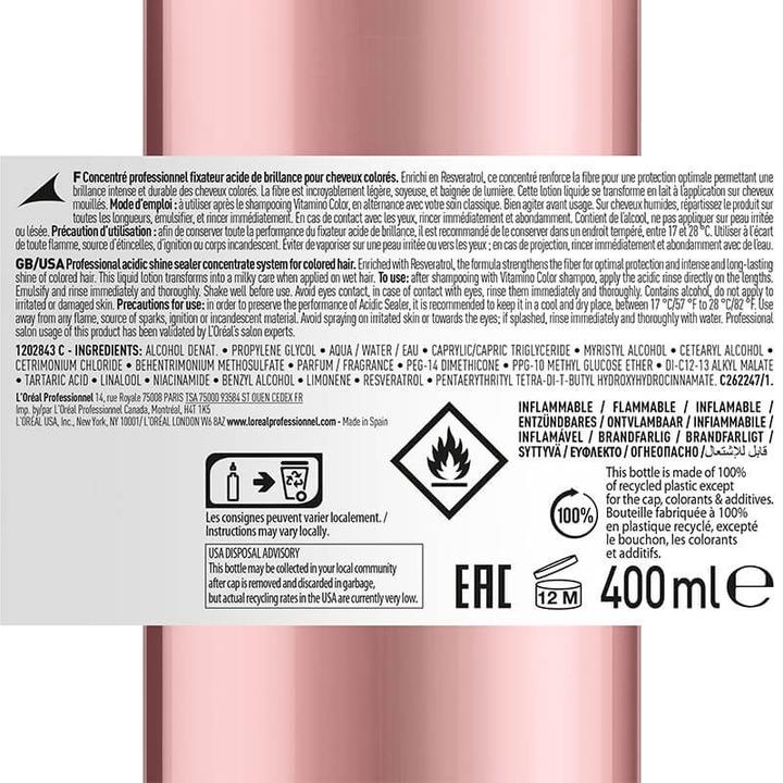 Produktbild L'Oréal Professionnel Série Expert Vitamino Color - Professional Concentrate Treatment (400 ml, Flüssiges Shampoo)