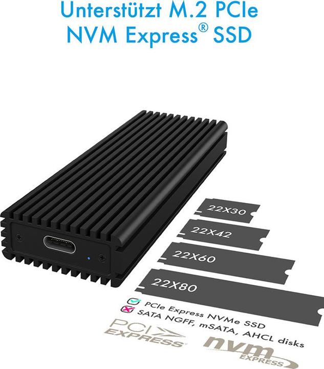Produktbild Icy Box ext. M.2 NVMe Gehäuse IB-1816M-C31 (M.2 2230, M.2 2242, M.2 2260, M.2 2280)