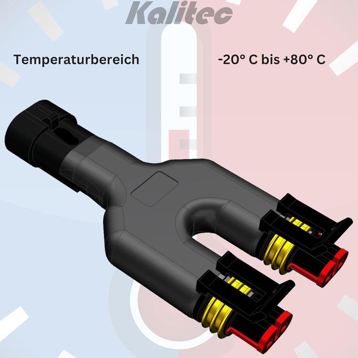 Produktbild Kalitec SuperSeal 2 polig Y- Verteiler 1,5 mm I Kfz Stecker 2-Wege I wasserdicht staubdicht IP69K I