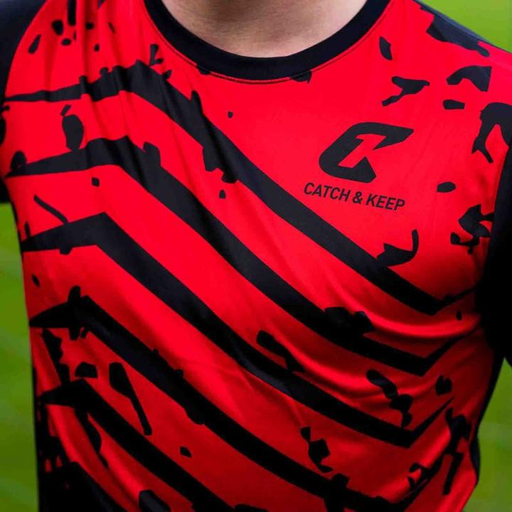 Produktbild Catch & Keep Trikot Protection Torwarttrikot Gr. 140 Rot-Schwarz Fussball Torwart Shirt Oberteil (140)