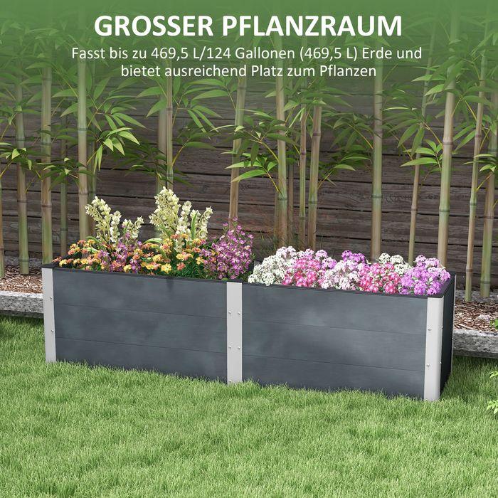 Produktbild Swisshandel24 Hochbeet, Blumenkasten, Pflanzkasten, Gemüsebeet mit Offenem Boden, Kräuterbeet für Garten, Balkon