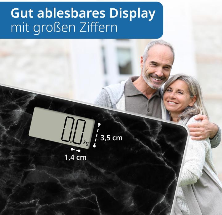 Image du produit ADE Personenwaage Amina Marmor Schwarz, Displaytyp: Digital (180 kg)