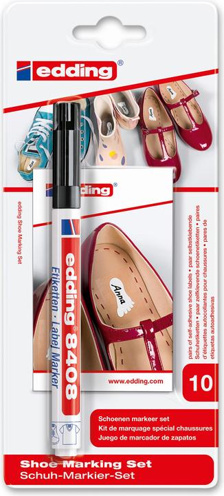 Produktbild Edding Schuhmarker Set 8408 inkl. 10 Etiket (Schwarz, 0.75 mm, 1 x)