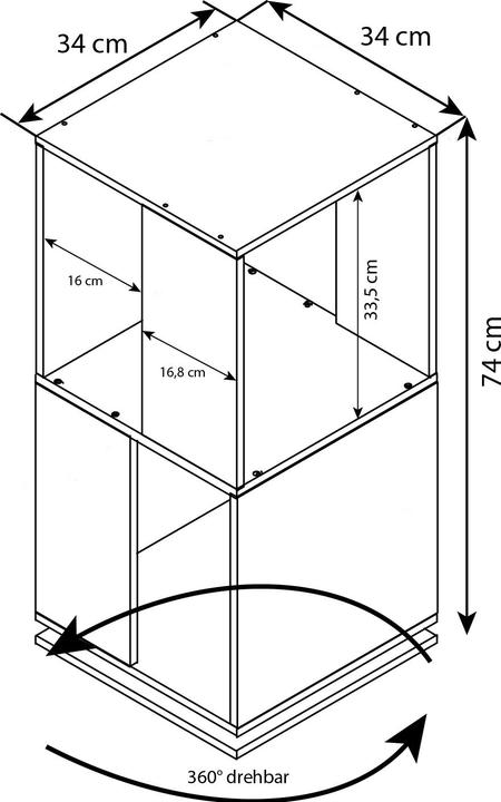Immagine prodotto VCM Scaffale in legno girevole Stifta L (34 x 34 x 74 cm)