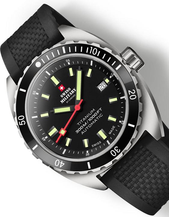 Immagine prodotto Swiss Military SMA34100.06 Diver Titanium Automatic 42mm 30ATM (Orologio sub, 42 mm)