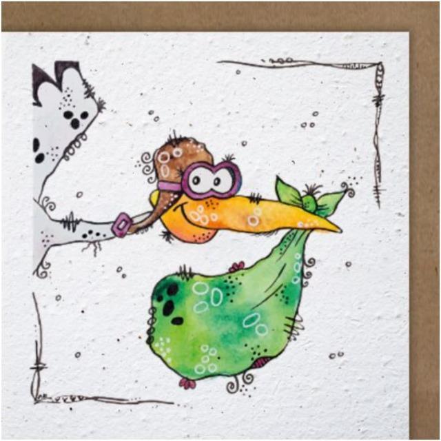 Produktbild Hervorragend Grusskarte Stroch mit Baby - Growing-Paper Card (1 Stk.)