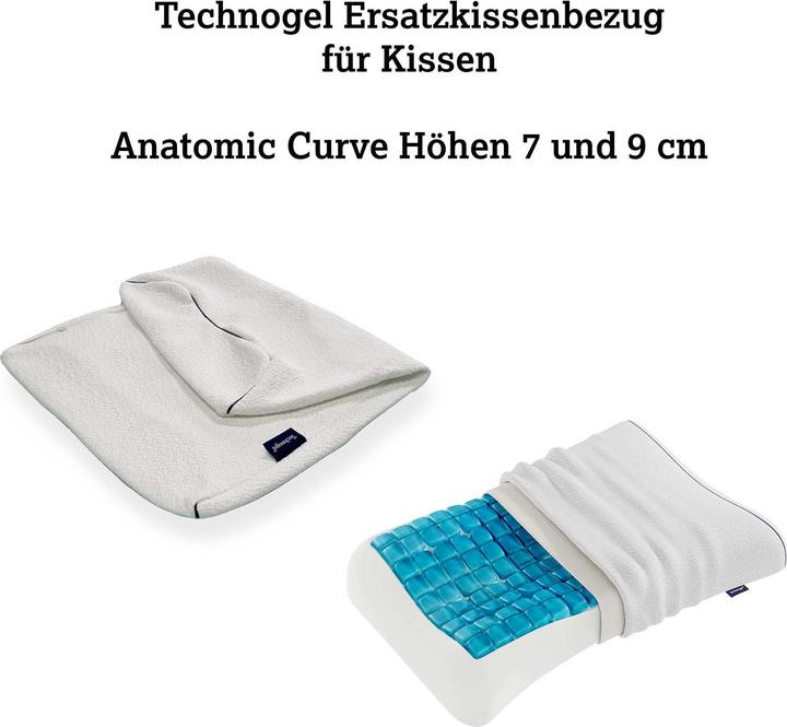 Image du produit Technogel Housse de rechange Coussin Anatomic Curve (Taie d'oreiller, 66 x 40 x 7/9 cm)