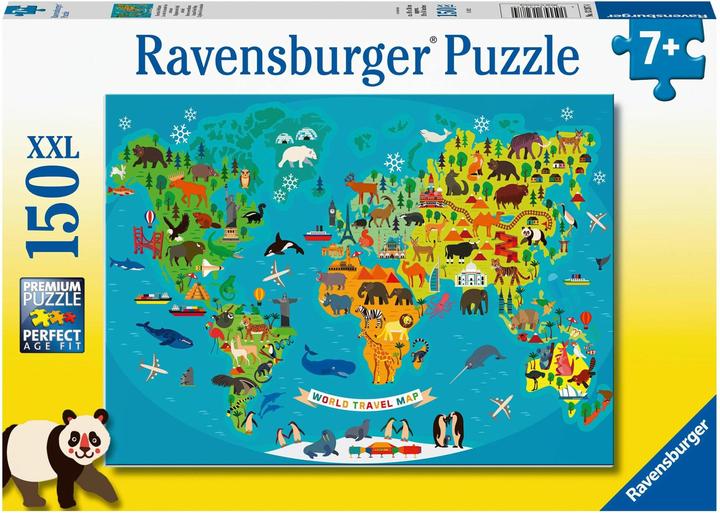 Produktbild Ravensburger Tiere Weltkarte (150 Teile)