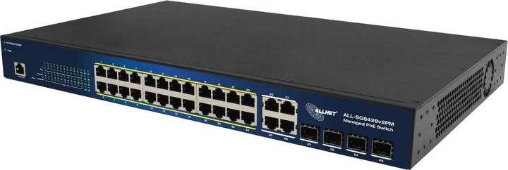 Image du produit Allnet switch smart managed layer2 24 port? poe budget 370w? 24x poe at? 4x sfp? 19"? all-sg84 (24 Ports)
