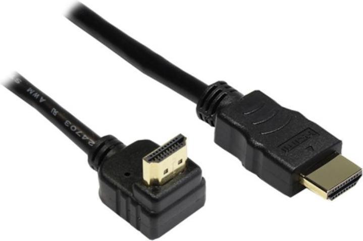 Immagine prodotto Good Connections Cavo HDMI ad alta velocità con Ethernet, spina angolata in alto, 2 m (2 m, HDMI)
