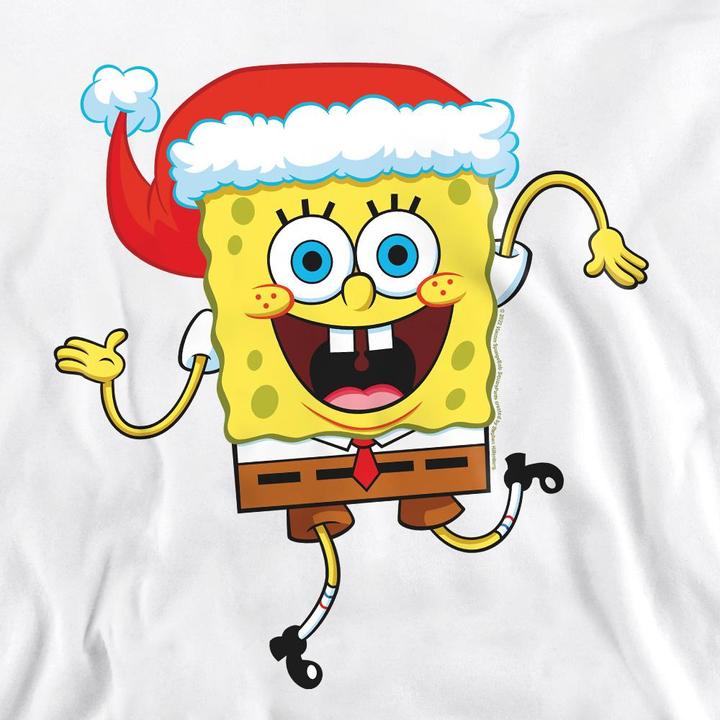 Actual product image Spongebob Squarepants Unisex Adult Santa Hat Christmas Sweatshirt (M)
