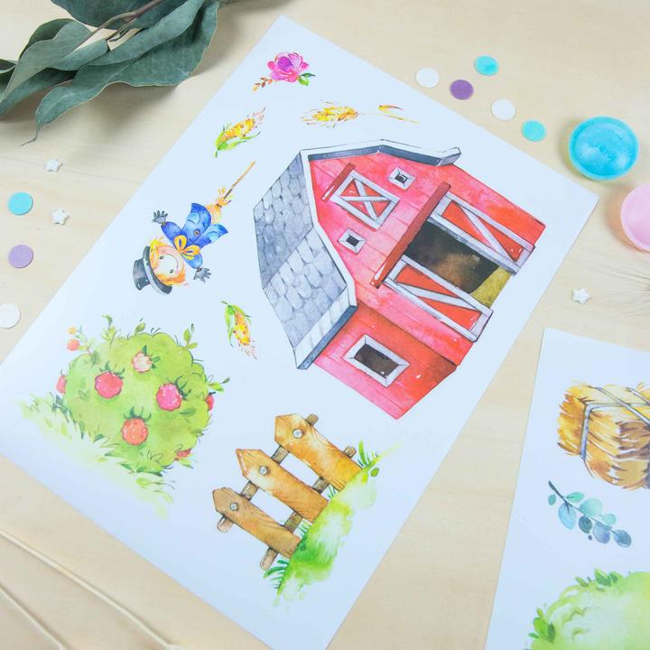 Produktbild Papierdrachen Wandtattoos - Farm (22 x 30 cm)