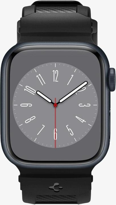 Actual product image Spigen RUGGED BAND Apple Watch 4/5/6/7/8/SE (38/40/41MM) MATTE BLACK (38 mm, 40 mm, 41 mm, Thermoplastic polyurethanes (TPU))
