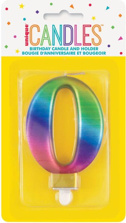 Immagine prodotto Unique Candela arcobaleno "0", 8cm