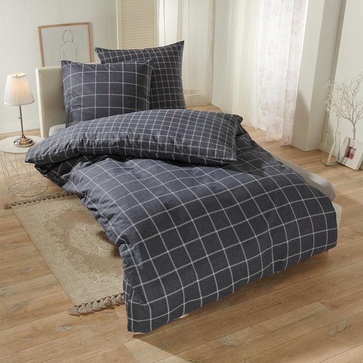 Produktbild Traumschlaf Karo anthrazit (Bettwäsche Set, 80 x 80 cm, 200 x 220 cm)