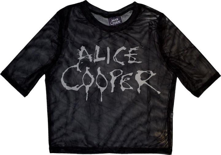 Alice Cooper Dripping Logo Netzgewebe Crop Top (Girlie)