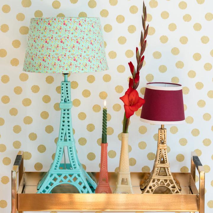 Actual product image Rice Metal Gold Table Lamp in Eiffel Tower Shape - Small
