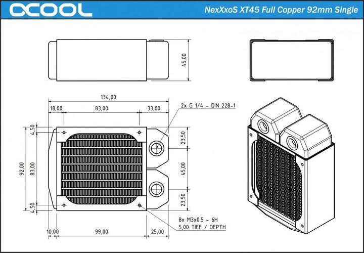 Produktbild Alphacool NexXxoS XT45 Full Copper 92mm Single (92 mm)